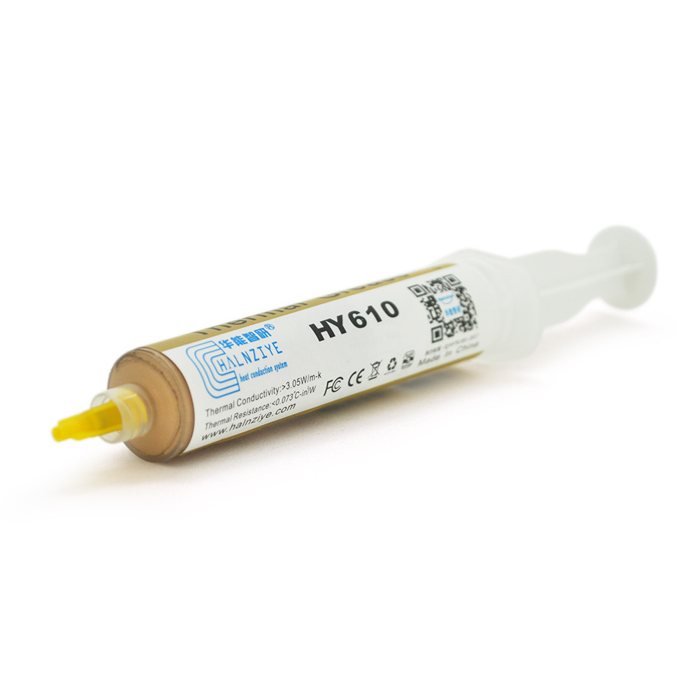 Паста термопровідна HY-610 30g, шприц, Gold,> 3,05W / m-K, <0.073 ° C-in² / W, -30 ° ≈280 °, В'язкість -1K