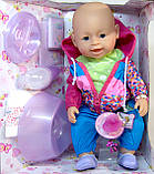 Лялька пупс функціональний Lovely baby 8040-487, горщик, пляшечка, памперс, магнітна соска, фото 2