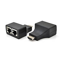 Одноканальний пасивний подовжувач HDMI сигналу по UTP кабелю по двох витих парах. Дальність передачі: