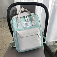 Рюкзак сумка стильный для девочки подростка школьный водонепроницаемый в стиле Канкен мятный