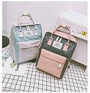Рюкзак сумка стильний для дівчинки підлітка шкільний водонепроникний в стилі Канкен м'ятний, фото 10