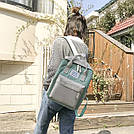 Рюкзак сумка стильний для дівчинки підлітка шкільний водонепроникний в стилі Канкен м'ятний, фото 5