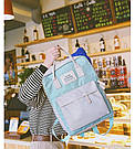 Рюкзак сумка стильний для дівчинки підлітка шкільний водонепроникний в стилі Канкен м'ятний, фото 6