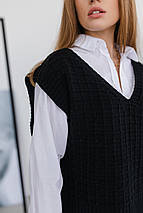 Жіночий в'язаний жилет «Моллі» чорний, фото 4