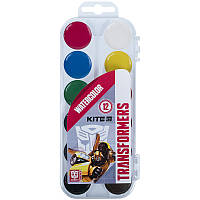 Фарби акварельні Kite Transformers TF21-061, 12 кольорів