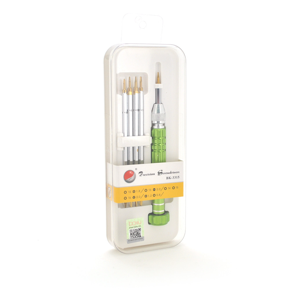 Набір викруток BAKKU BK-3315 (ручка + torx T2, torx T3, orx T4, torx T5, orx T6, хрест +1.2 мм, хрест +1.8 мм,