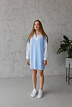 Жіночий жилет-туніка «Гусячі лапки» блакитний, фото 3