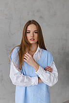 Жіночий жилет-туніка «Гусячі лапки» блакитний, фото 4