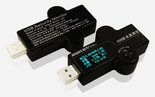 USB тестер Juwey J7-b / c / d напруги (3-15V) і струму (0-4A) ємності батарей для зарядки, температури, Black