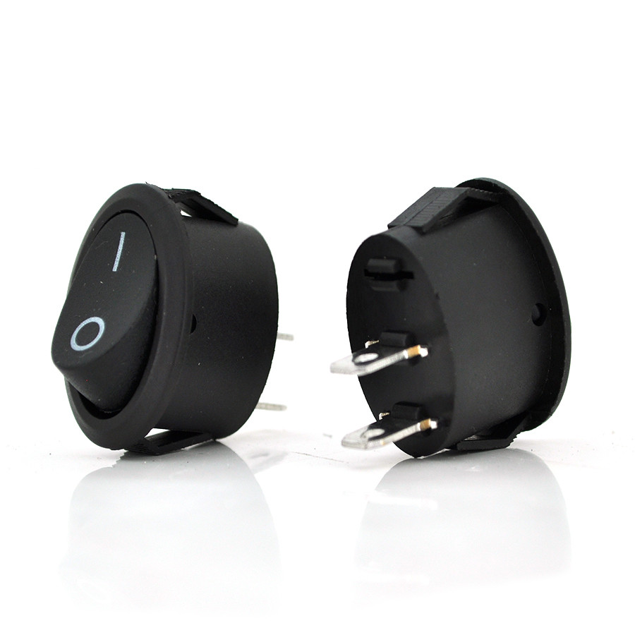 Перемикач ON-OFF KCD1-301, 250VAC / 6A, 2 контакта, Black, Q200
