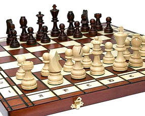 Великі дерев'яні шахи Турнірні 8 з класичними фігурами гарний подарунок
