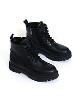 Женские кожаные ботинки черные Martins Gaia ШН-21-0321