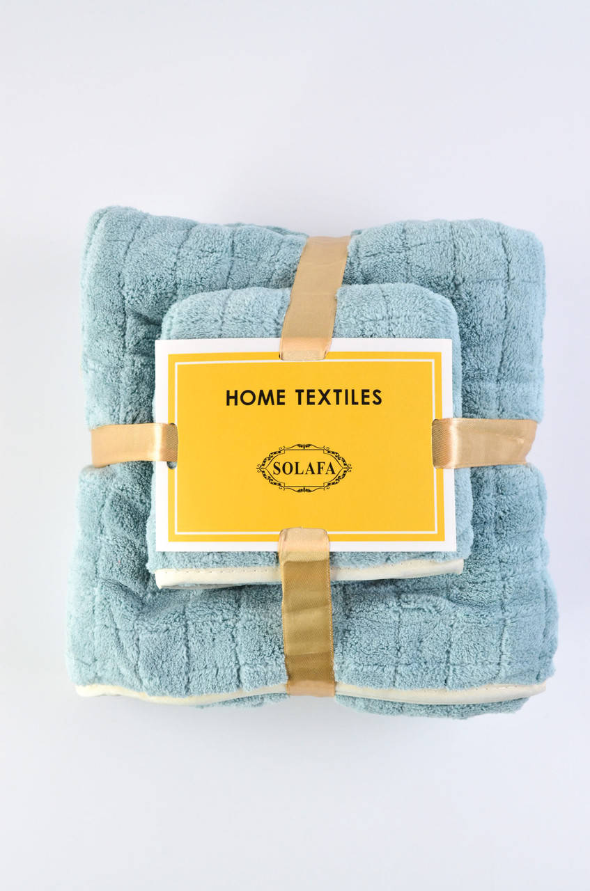 

Комплект полотенец Home Textiles (микрофибра) голубой