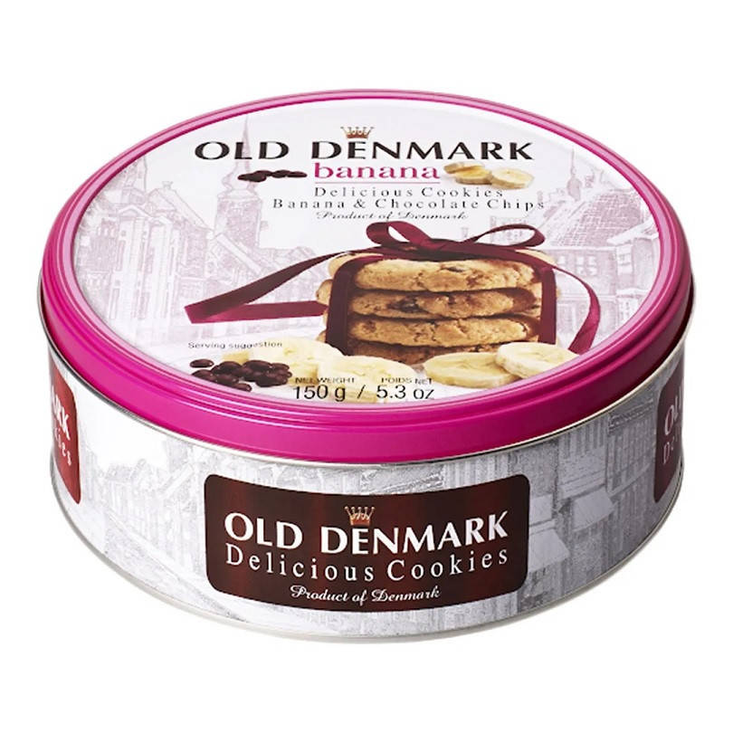

Печенье с Бананами и Шоколадными Чипсами Old Denmark Banana Chocolate Chips в ж/б 150 г Дания