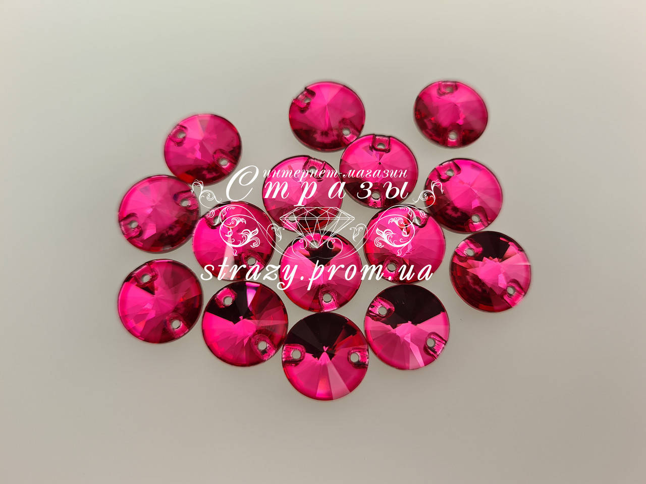 

Стразы пришивные Lux Круги 14мм. Pink