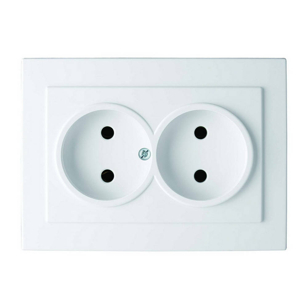 

Розетка Nilson Touran біла 2-на без заземлення