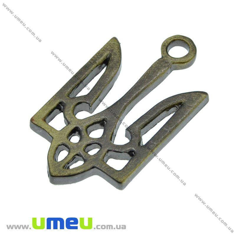 

Подвеска металлическая Трезубец, Античная бронза, 25х13 мм, 1 шт (POD-010230)