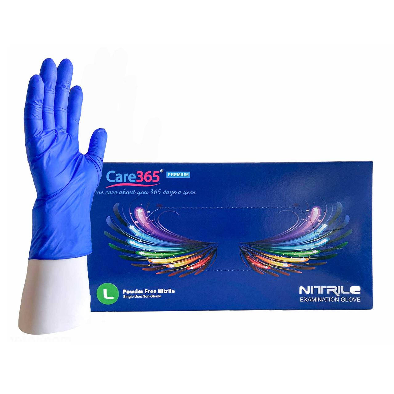 

Перчатки нестерильные нитриловые неопудренные Care 365 Premium (кобальтовые) - Размер, Кобальт