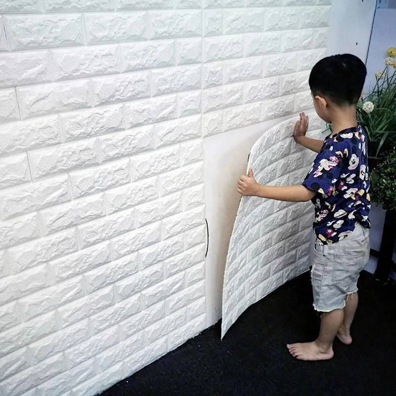 

3D панель самоклеящая Декоративная 3D панель ПВХ 1 шт, белый кирпич (7 мм)