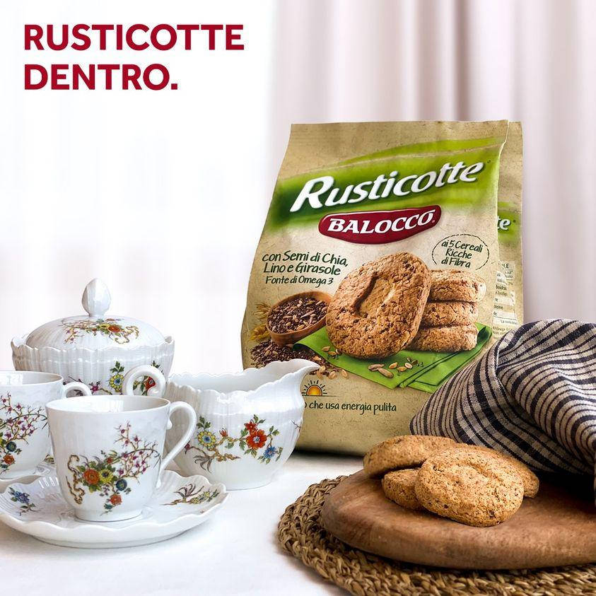 

Печиво Balocco RUSTICOTTE цільнозернове з насінням чіа та льоном 350 г х 12 шт