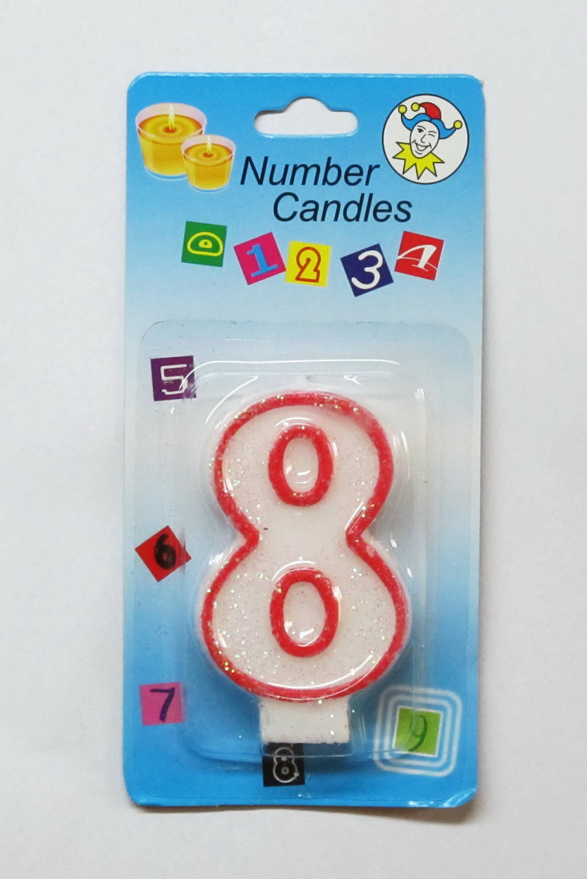 

Свiчка для торта цифра "Красный контур" 8