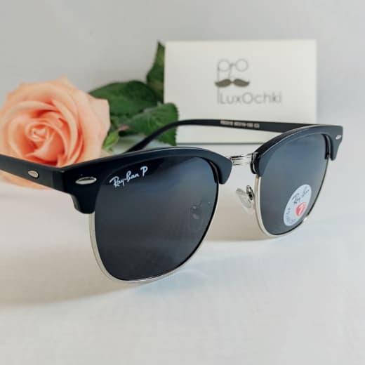

Культовые солнцезащитные очки Ray Ban Clubmaster поляризованные, Черный