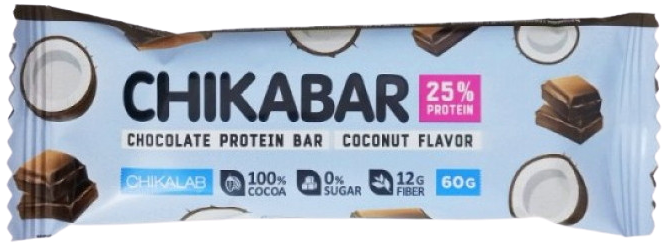 

Протеиновый батончик CHIKABAR Кокос с Шоколадной Начинкой (60 грамм)
