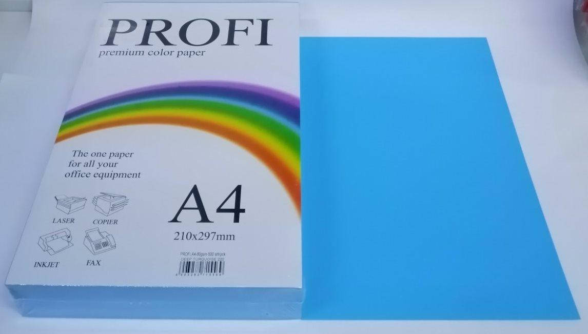 

Бумага синяя двухсторонняя А4 Profi Deep TURQUOISE, Синий