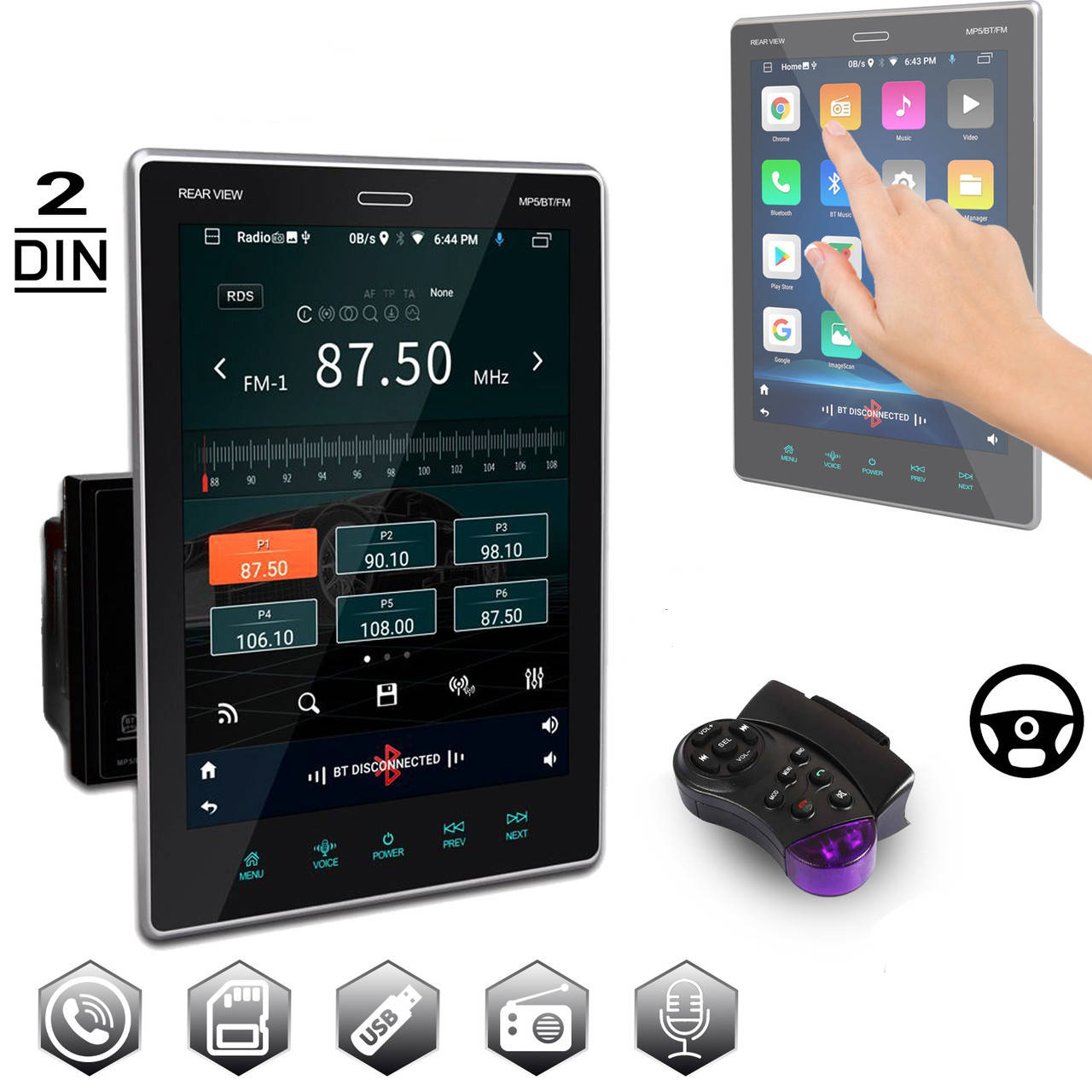 

Автомагнитола 2Din с экраном 9.5'' Tesla Style910 / Магнитола Bluetooth, с пультом на руль