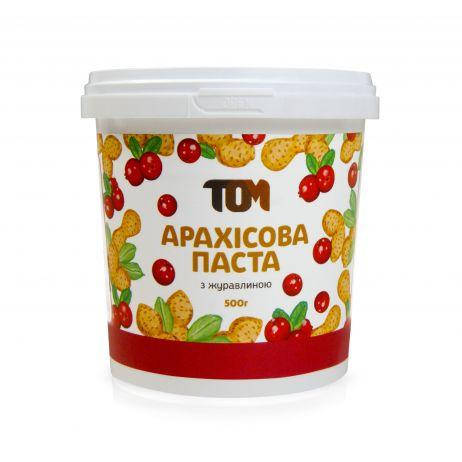 

Арахісова паста TOM 500 г з журавлиною