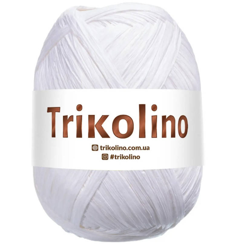 

Рафия Trikolino Air браун белый для вязания шляп, сумок