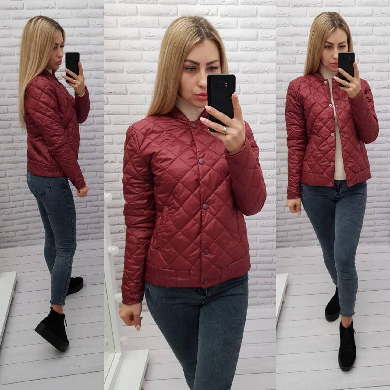 

Куртка-бомбер женская, весна-осень (арт.310), цвет бордо, Бордовый