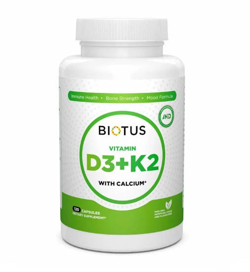 

Витамин Д3, К2 с кальцием, Biotus, 120 капсул (BIO-530951)