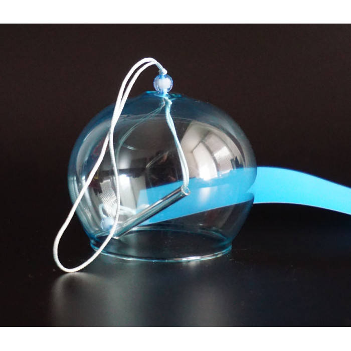 

Японский колокольчик Фурин стекло голубой