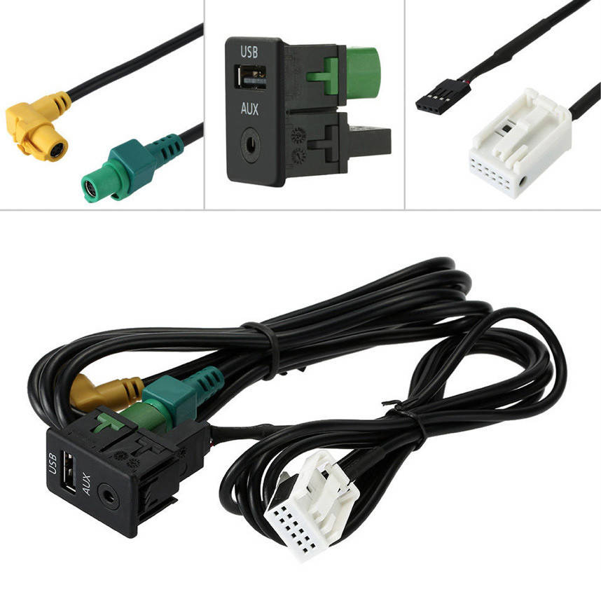

USB AUX панель и кабель для штатных магнитол RCD 510 RNS 315 VW Passat Golf Jetta Skoda, юсб аукс адаптер порт