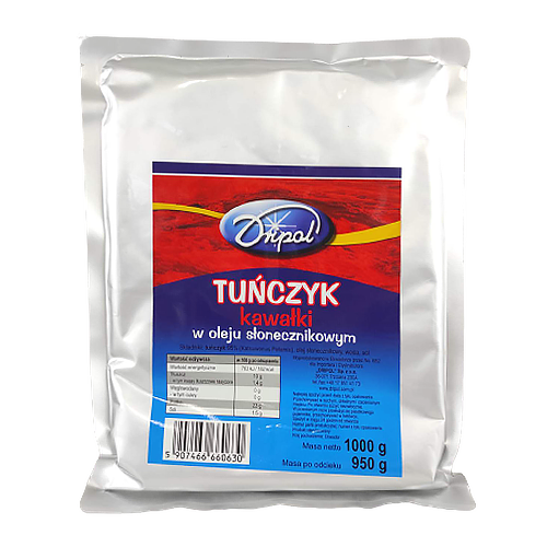 

Тунець Дріпол в фользі в олії Dripоl 950/1000g 16шт/ящ (Код : 00-00004273)