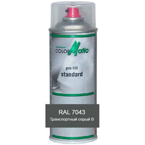 

Аэрозольная акриловая краска RAL 7043 Mobihel (транспортный серый В)