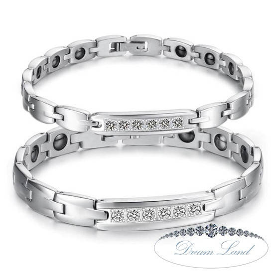 

Парные браслеты для влюбленных из нержавеющей медицинской стали “Королевское сияние”