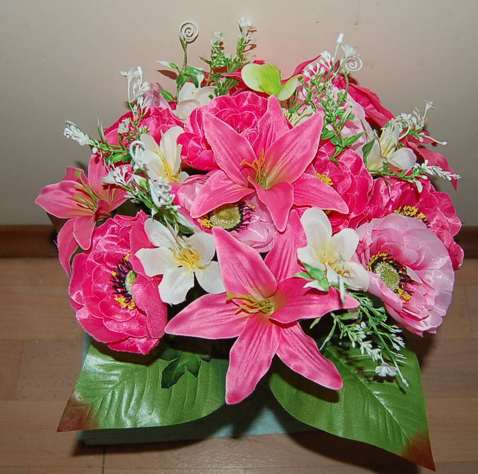 

М-464 Букет Анемон с лилией 24 головы 45х9 см