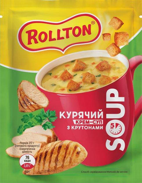 

Куриный крем-суп с крутонами Роллтон 17 грамм