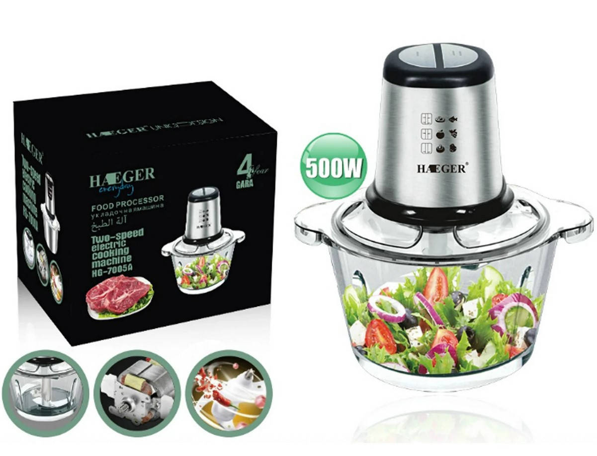 

Кухонный блендер HAEGER HG-7005 300 Вт | Измельчитель продуктов | Блендер-чоппер