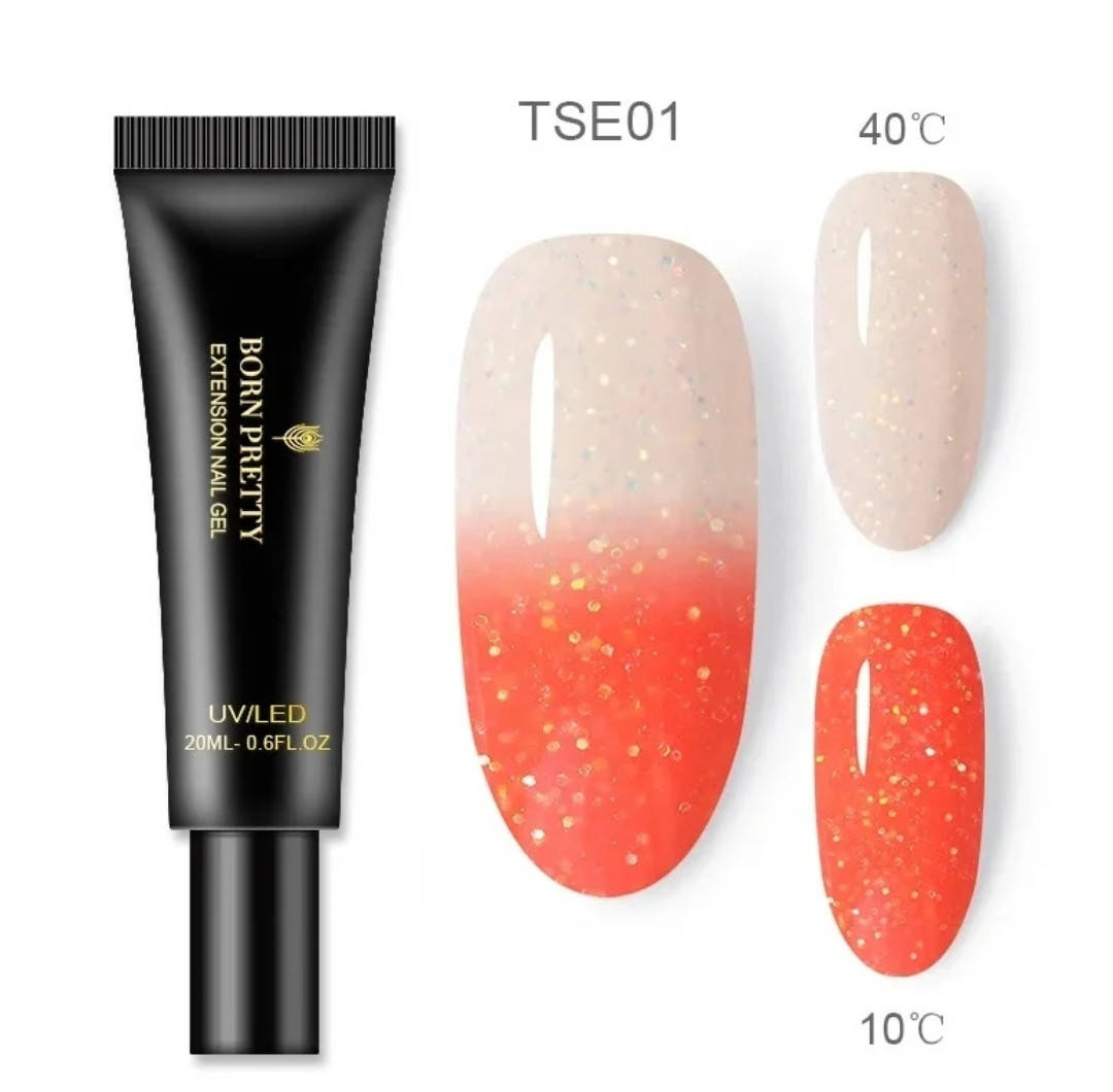 

20мл. Born Pretty Термо Полигель Акрил гель, акригель для наращивания и укрепление ногтей, Красный