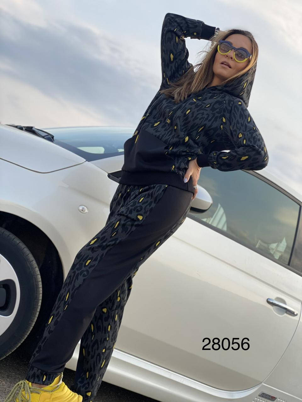 

Костюм двойка с капюшоном Турция с леопардовым принтом., Разные цвета