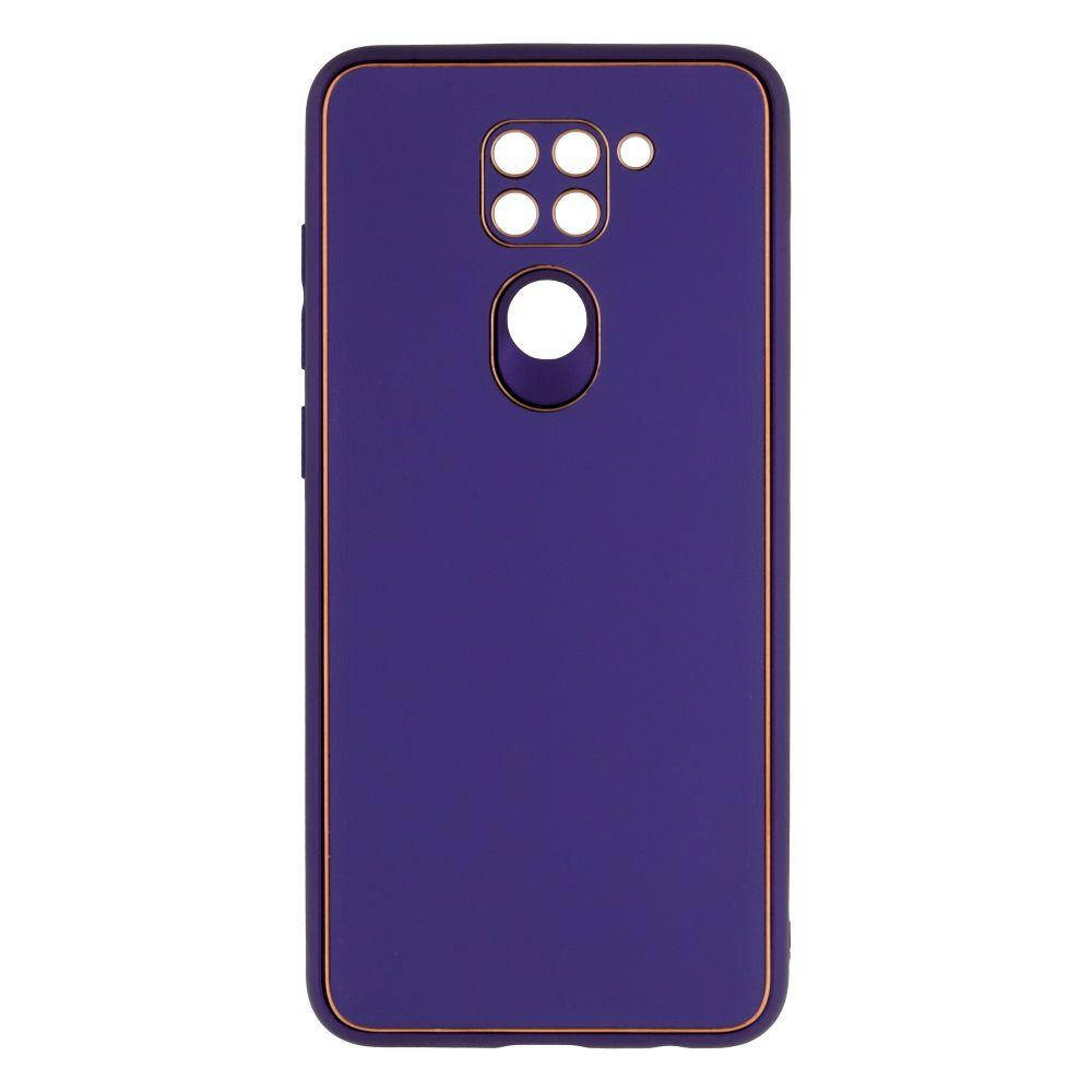 

Чехол Leather Case Gold with Frame для Xiaomi Redmi Note 9 Purple, Золотистый