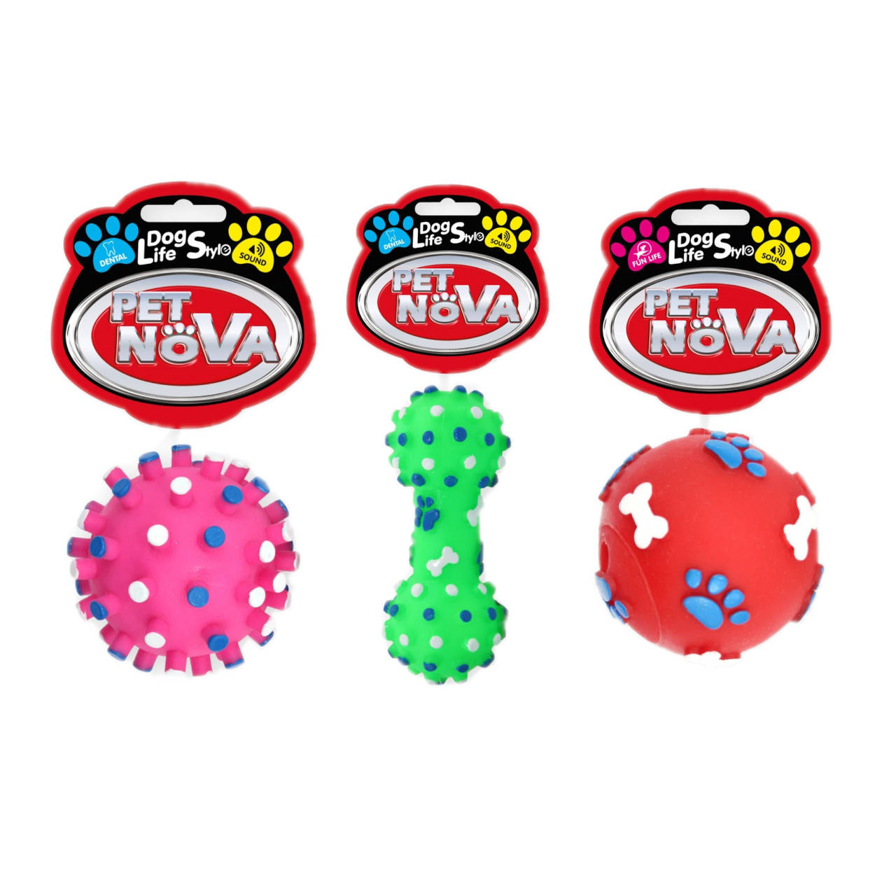 

Набор игрушек для собак Pet Nova «Виниловые массажеры S»