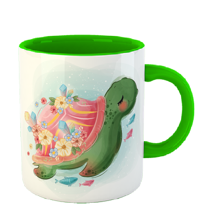 

Чашка Черепашка в цветах, Розовый