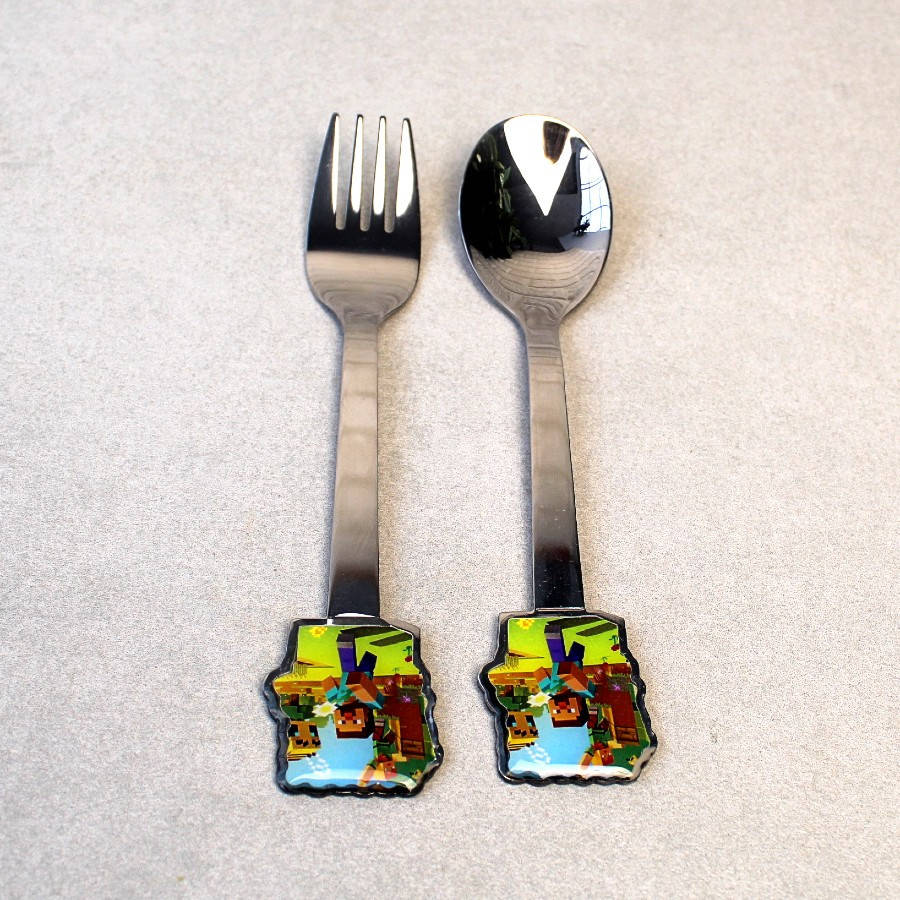 

Детские столовые приборы Minecraft (Майнкрафт) 2 пр, Разные цвета