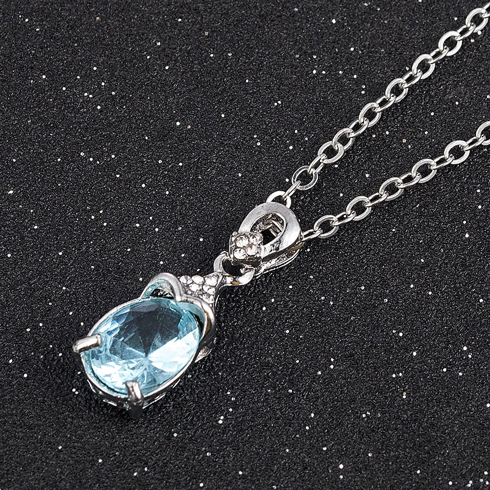 

Женский кулон подвеска на цепочке "Turquoise topaz"