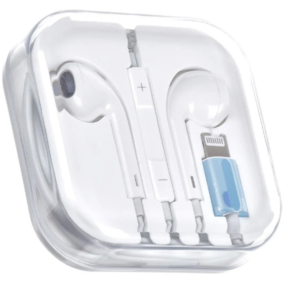 

Наушники с микрофоном iPhone EarX белые lightnting, Белый