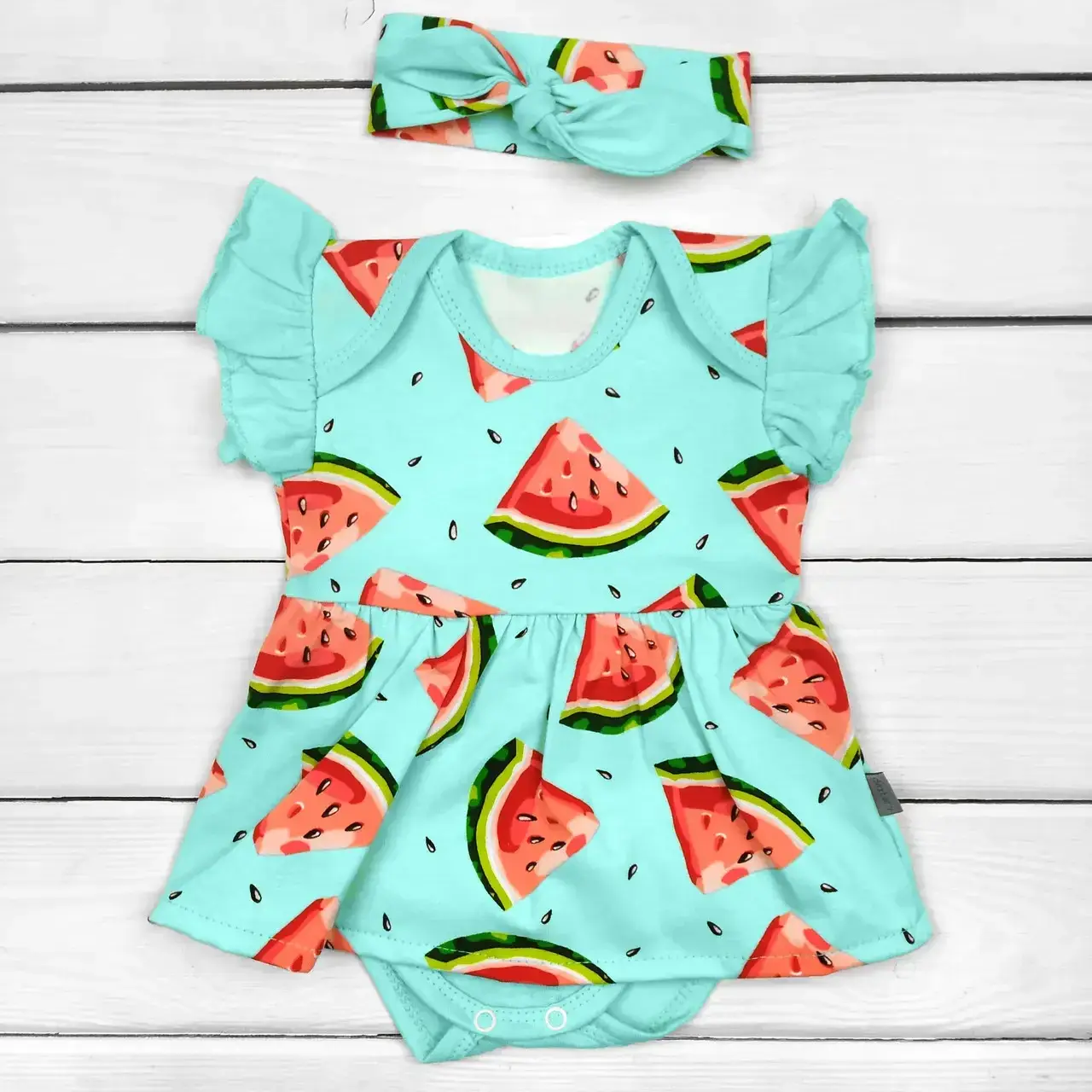 

Платье боди на девочку лето с повязкой 74